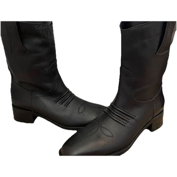 NEW Bibi Lou Briana  Short Western Boot in Black Leather Size 39 US 9 - Picture 5 of 6